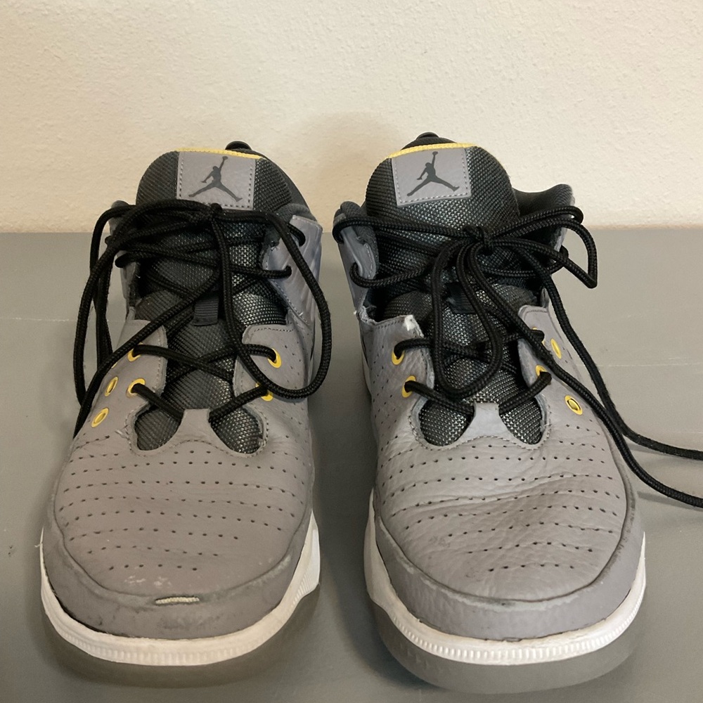 Jordan Gray and Yellow Sneakers
